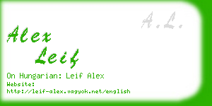 alex leif business card